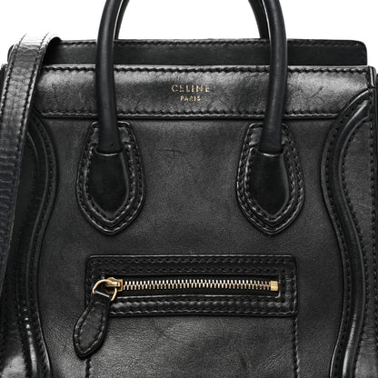Celine Smooth Calfskin Nano Luggage Black 7 of 12