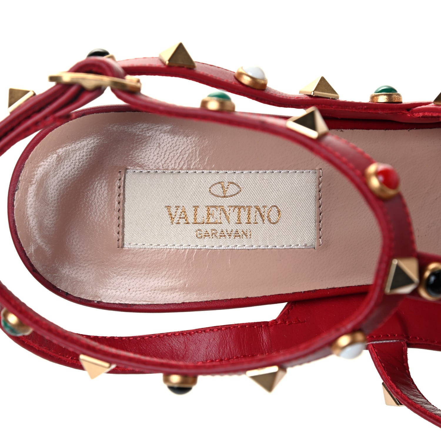 Valentino Garavani Calfskin Rockstud Rolling Ankle Strap 100mm Pumps 40 Rosso Valentino 7 of 7