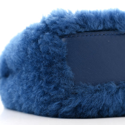 Fendi Shearling Shiny Nappa Micro Peekaboo Iconic Satchel Blue 11 of 13