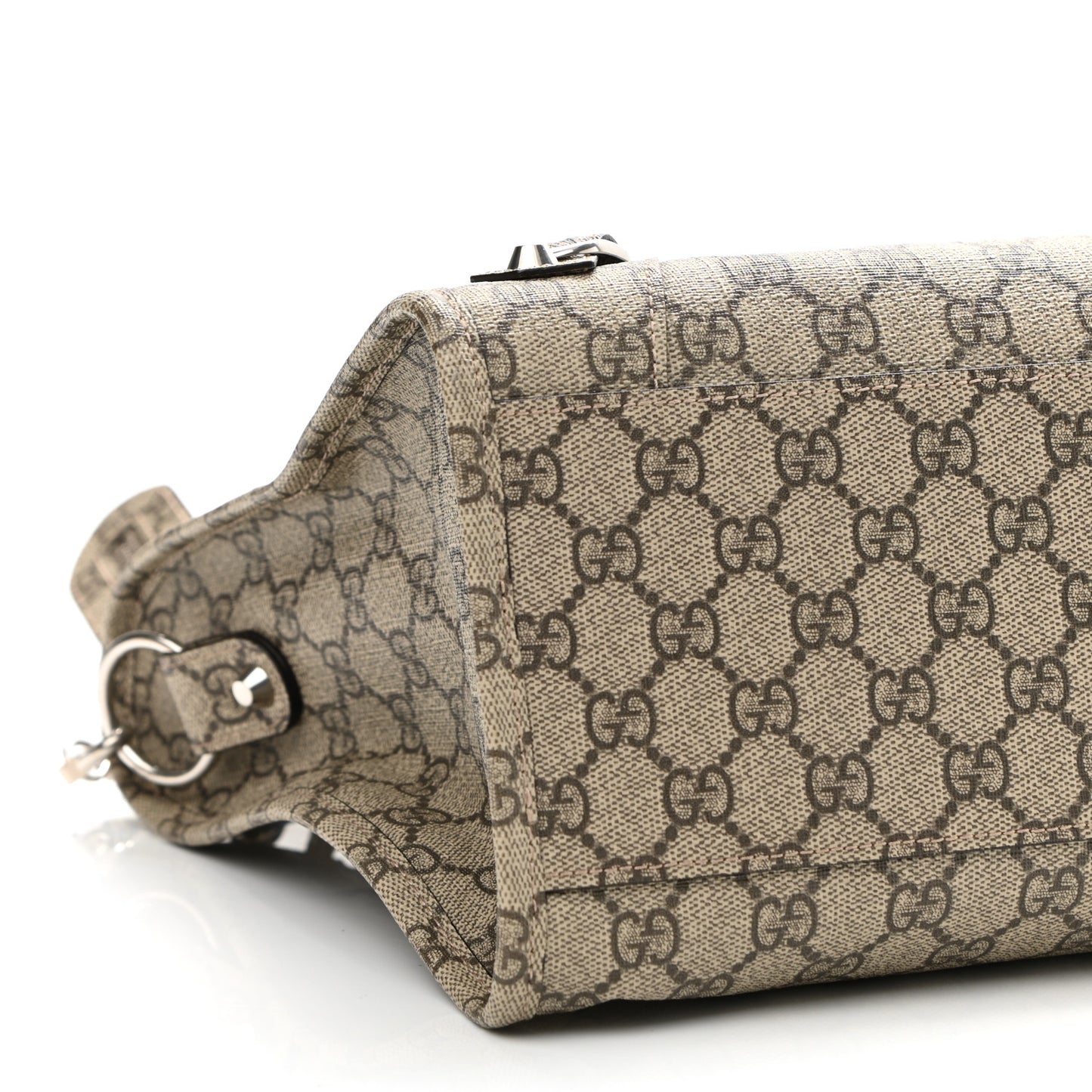 X GUCCI GG Supreme Monogram Neo Classic Silver Hardware City Beige Ebony