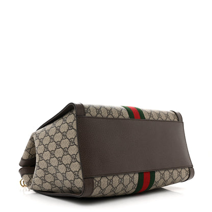 Gucci GG Supreme Monogram Web Medium Ophidia Tote Bag Brown 4 of 10