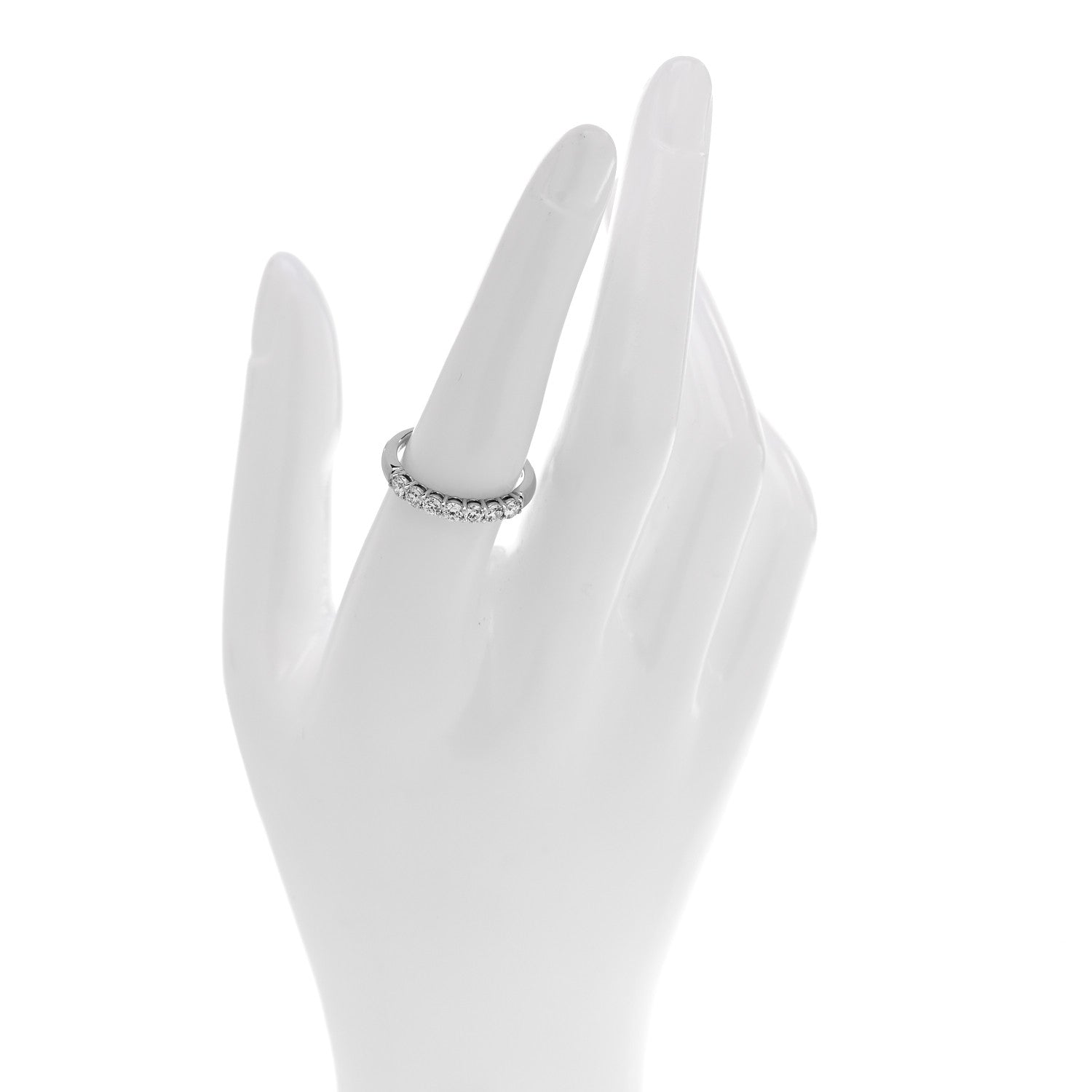 Tiffany Platinum Diamond 3mm Embrace Half Circle Band Ring 54 7 2 of 5