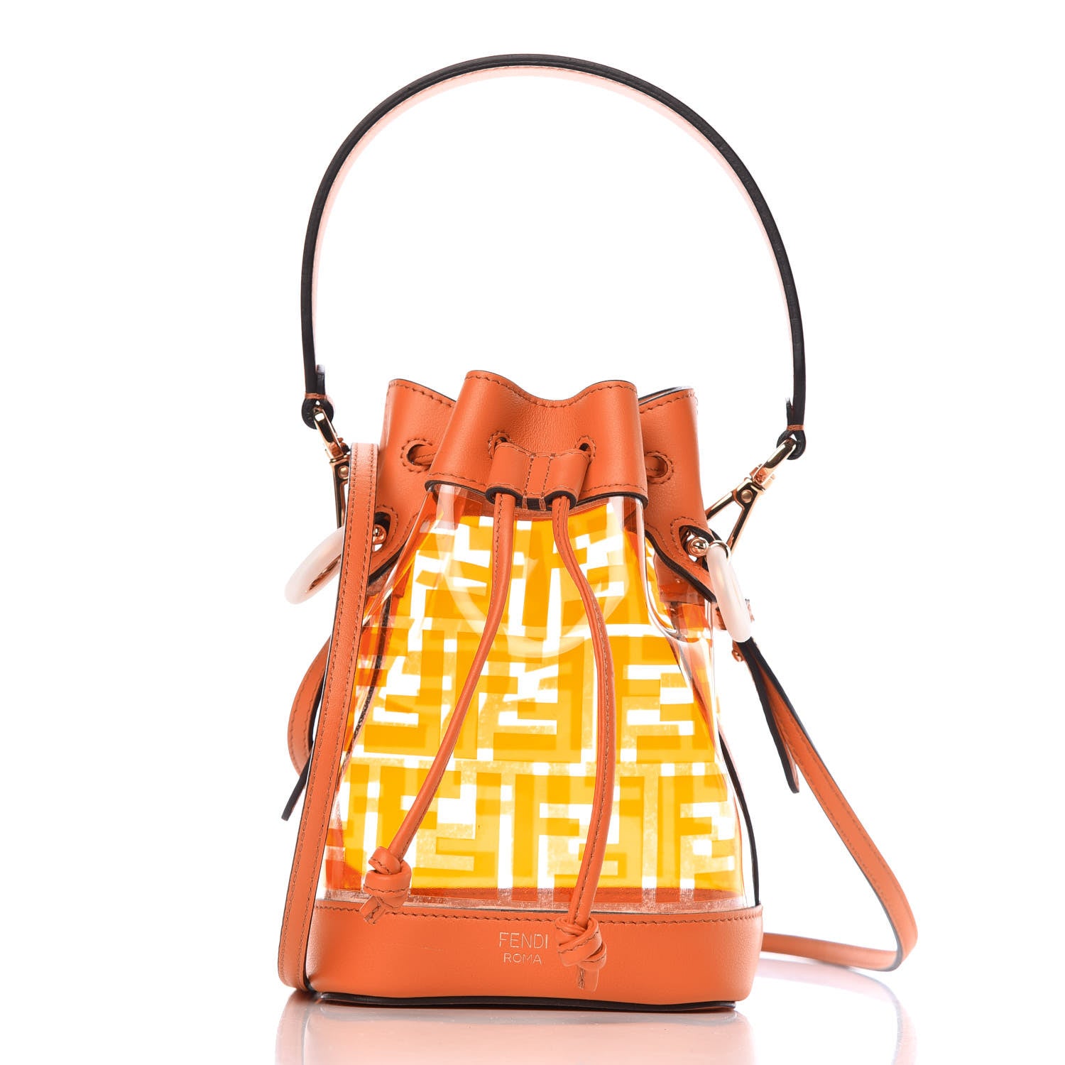 Fendi TPU FF Vitello Grace F is Fendi Mini Mon Tresor Bucket Bag Aranciata 1 of 8