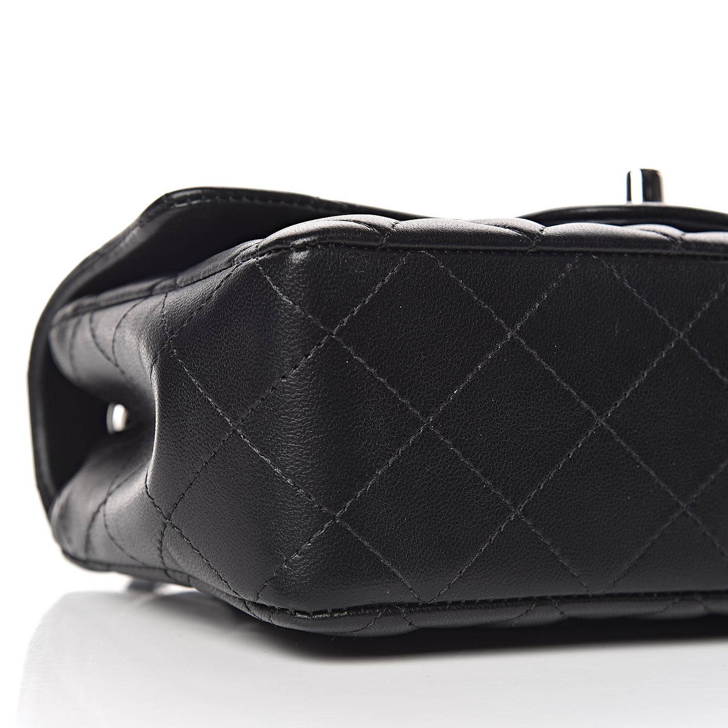 Lambskin Quilted Mini Rectangular Flap Black