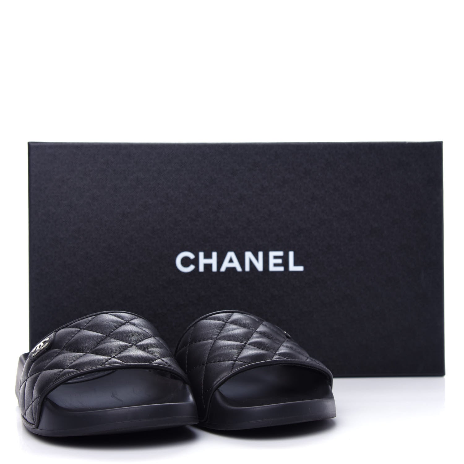 Chanel Lambskin Quilted CC Mules Sandals 35 Black 11 of 11