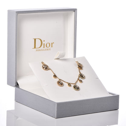 Christian Dior 18K Yellow Gold Diamond Mother of Pearl Multi Gemstone Rose Des Vents Charm Bracelet 6 of 6