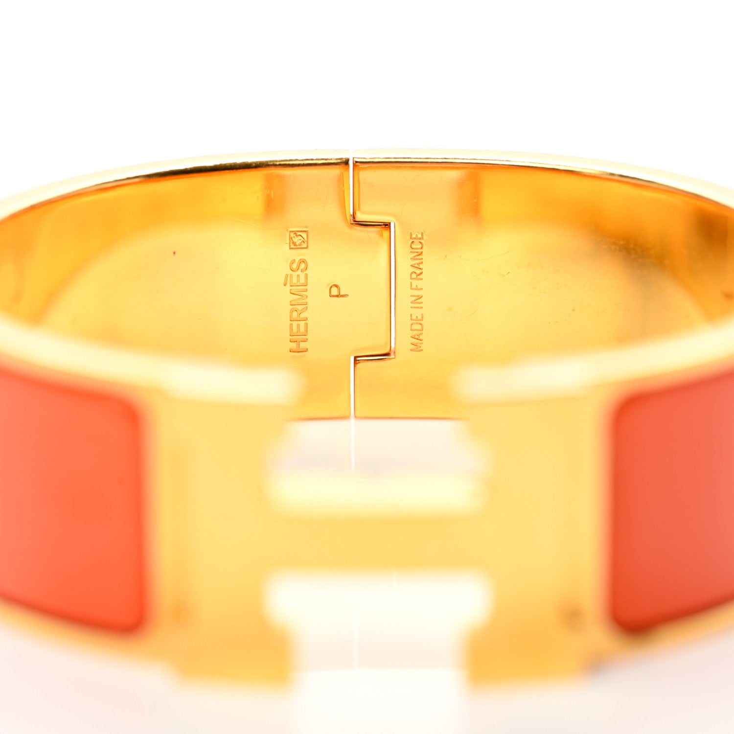Hermes Enamel Wide Clic Clac H Bracelet PM Orange 4 of 6