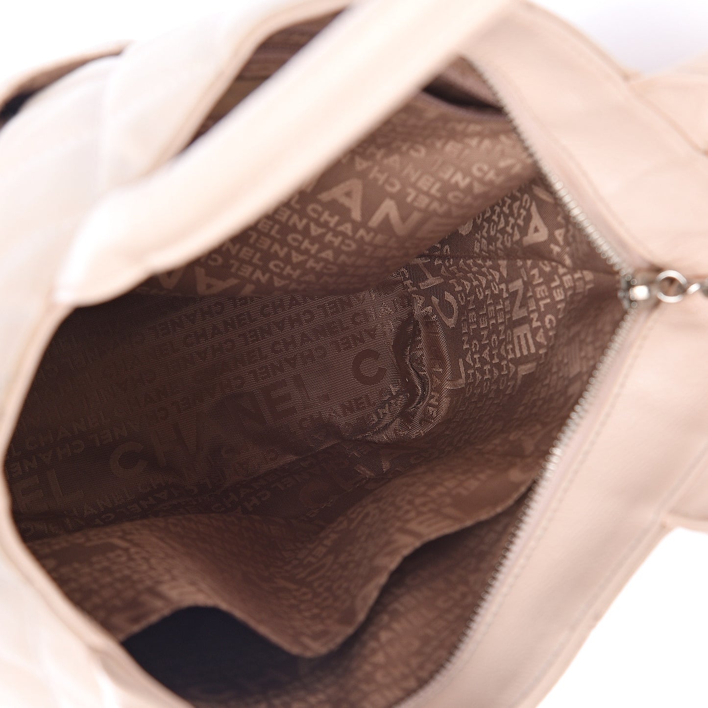 Canvas Caviar Tassel Tote Light Pink