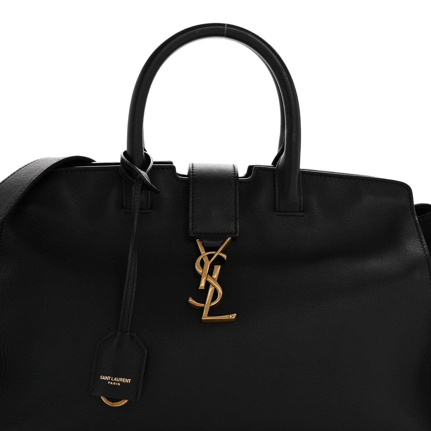 Saint Laurent Calfskin Suede Small Monogram Downtown Cabas Black 8 of 12