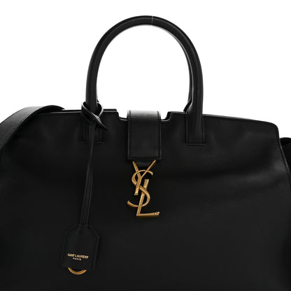 Saint Laurent Calfskin Suede Small Monogram Downtown Cabas Black 8 of 12