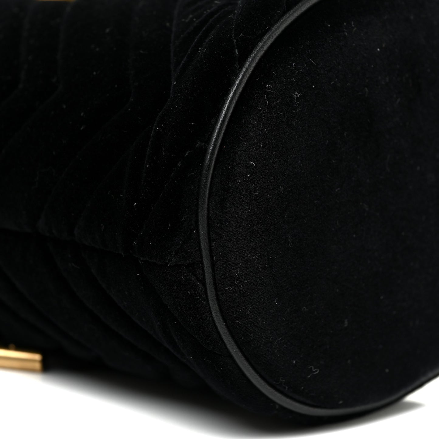Velvet Matelasse Mini GG Marmont 2.0 Bucket Bag Black