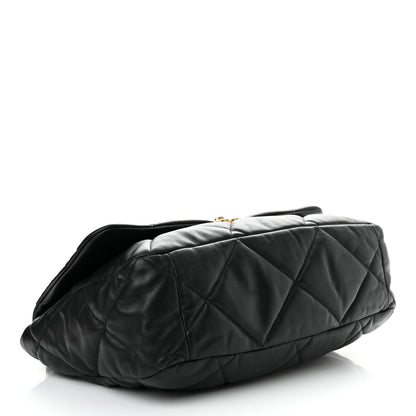 Chanel Lambskin Quilted Maxi Chanel 19 Flap Black 4 of 10