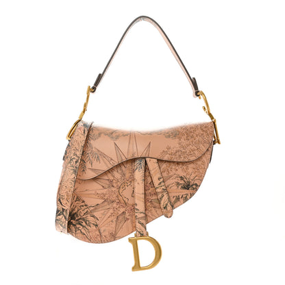 Christian Dior Calfskin Embossed Saddle Bag Brown Multicolor 1 of 10
