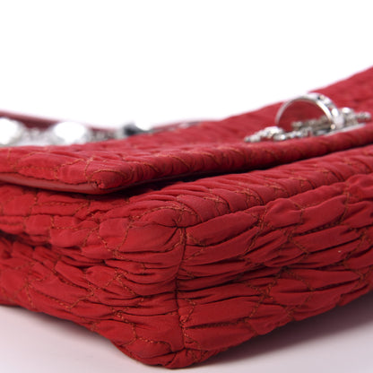 Miu Miu Faille Matelasse Crystal Flap Clutch Fuoco 6 of 11