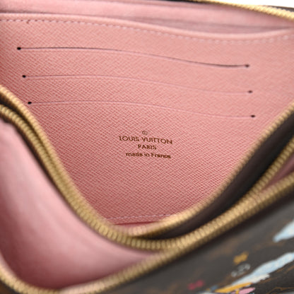 Louis Vuitton Monogram 2020 Christmas Animation Big Wheel Double Zip Pochette Rose Ballerine 7 of 12