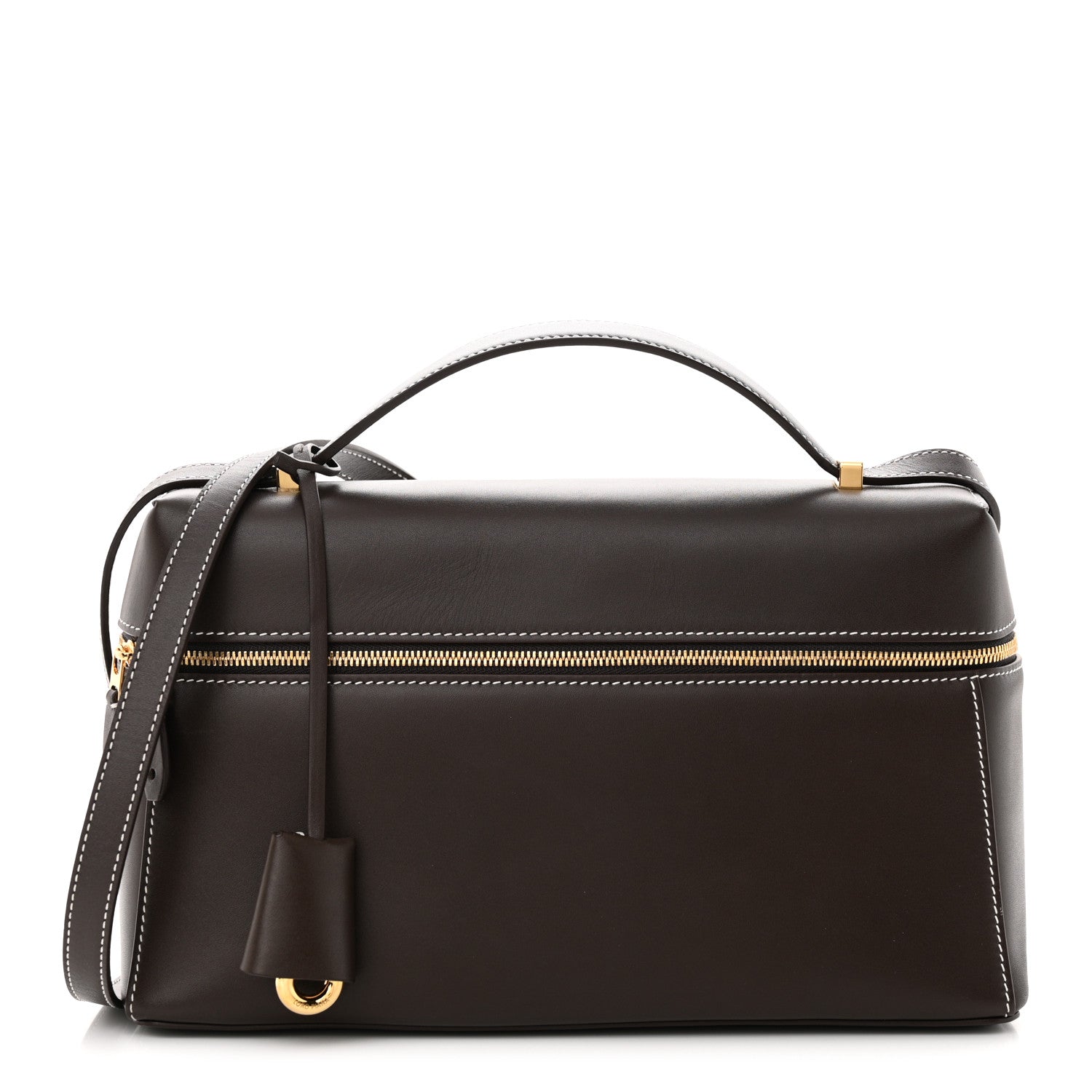 Loro Piana Smooth Calfskin Extra Bag L27 Dark Chocolate Licorice 1 of 11