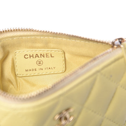 Chanel Lambskin Quilted Small Cosmetic Case Yellow 6 of 16