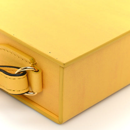 Fendi Vitello Fluffy Logo Horizontal Box Crossbody Bag Yellow Box Black 23 of 24