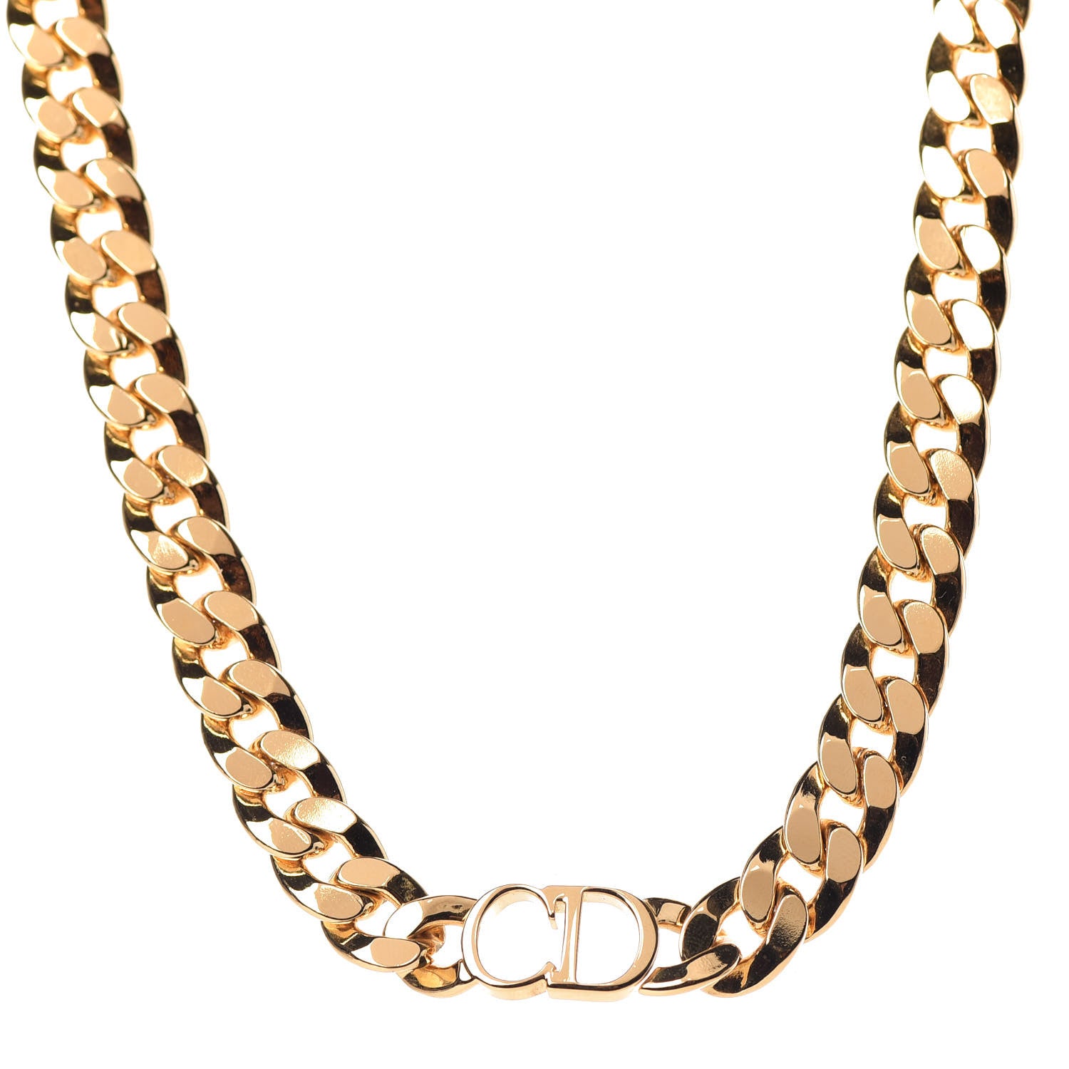 Christian Dior Metal Danseuse Etoile Chain Choker Necklace Gold 1 of 6