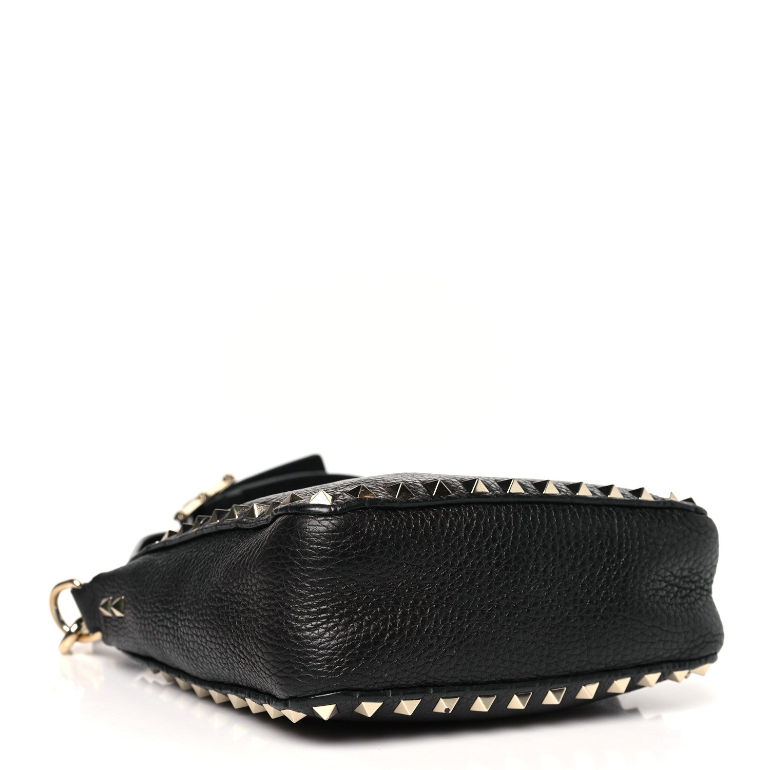 Valentino Garavani Pebbled Calfskin Mini Rockstud Flip-Lock Messenger Bag Black 4 of 12