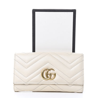 Gucci Calfskin Matelasse GG Marmont Continental Wallet Mystic White 17 of 17