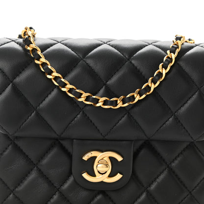 Chanel Lambskin Enamel Quilted Mini Coco Hearts Square Flap Black 8 of 10