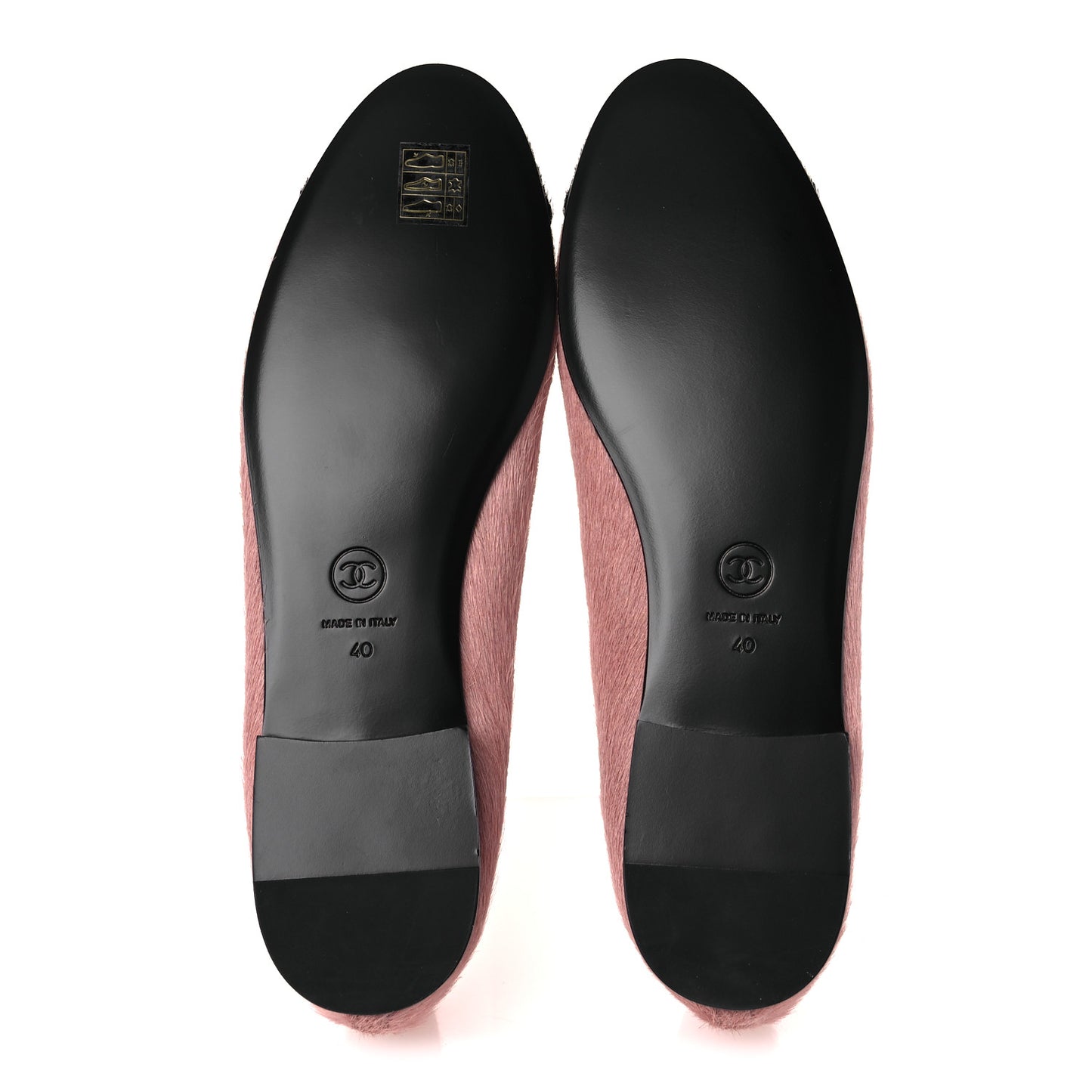 Pony Hair Cap Toe CC Ballerina Flats 40 Pink