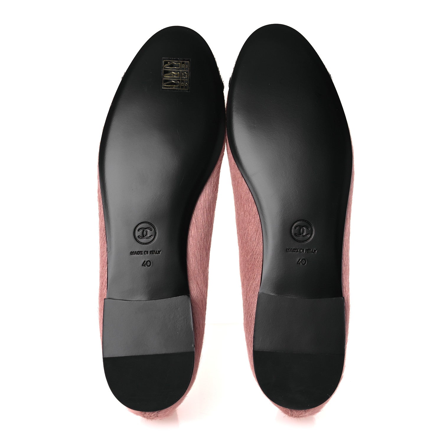 Chanel Pony Hair Cap Toe CC Ballerina Flats 40 Pink 7 of 10