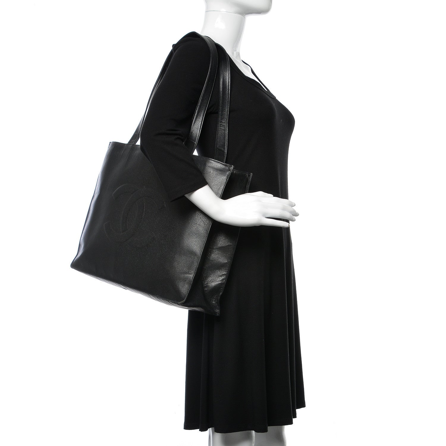 Chanel Caviar CC Tote Black 2 of 13