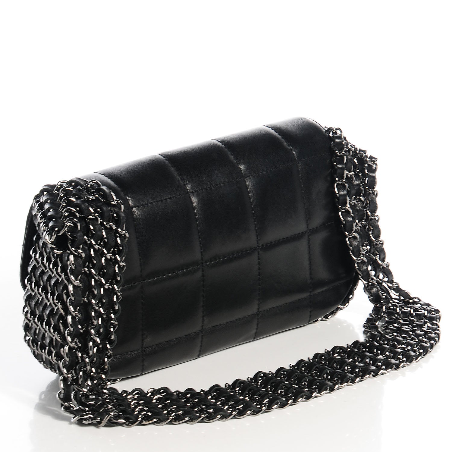 Chanel Lambskin Chocolate Bar 5 Chain Flap Black 3 of 8