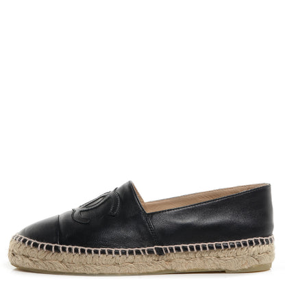 Chanel Lambskin Espadrilles 37 Black 1 of 7