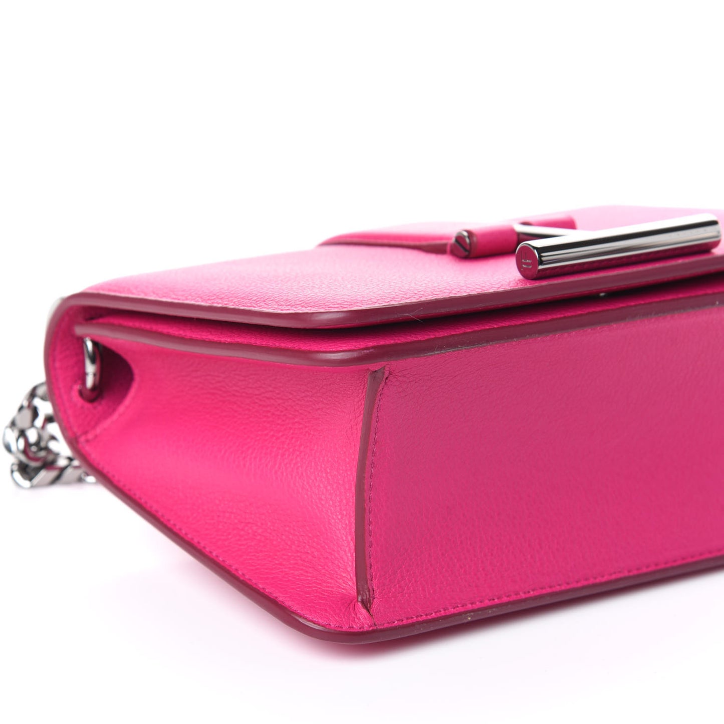 Grained Calfskin Tara Chain Shoulder Bag Pink