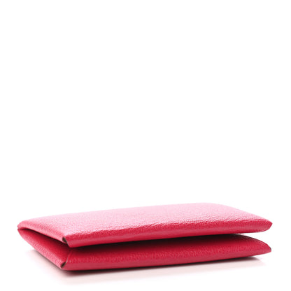 Hermes Chevre Mysore Verso Calvi Card Case Framboise Rouge H 3 of 4
