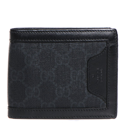 Gucci GG Supreme Monogram Bi-Fold Wallet Black Grey 1 of 7