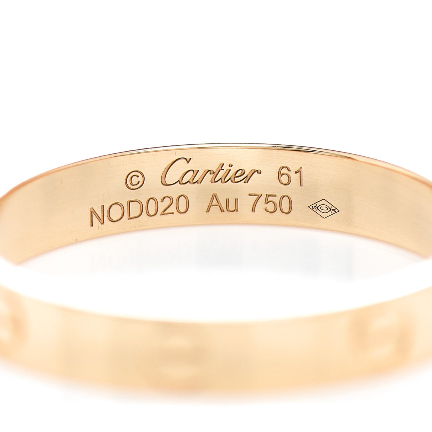 18K Yellow Gold 3.5mm LOVE Wedding Band Ring 61 9.5