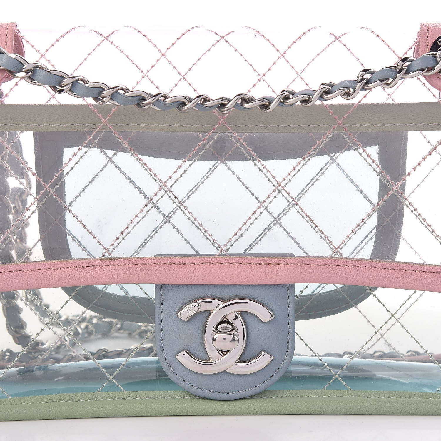 Chanel Lambskin PVC Quilted Mini Coco Splash Flap Blue Green 8 of 18