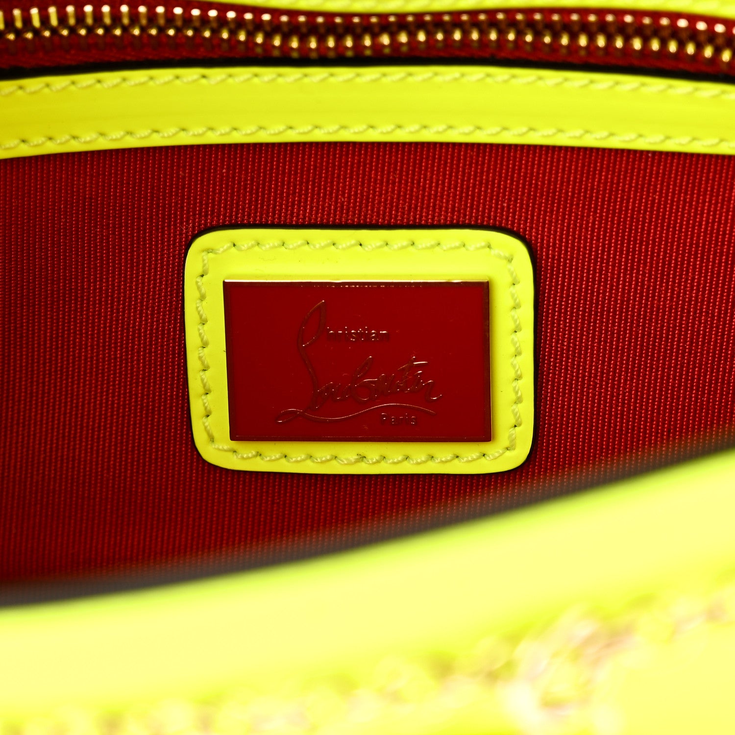 Christian Louboutin Matte Calfskin Riviera Clutch  Fluo Yellow 6 of 9