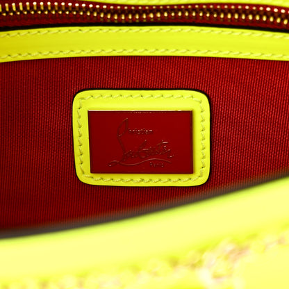 Christian Louboutin Matte Calfskin Riviera Clutch  Fluo Yellow 6 of 9