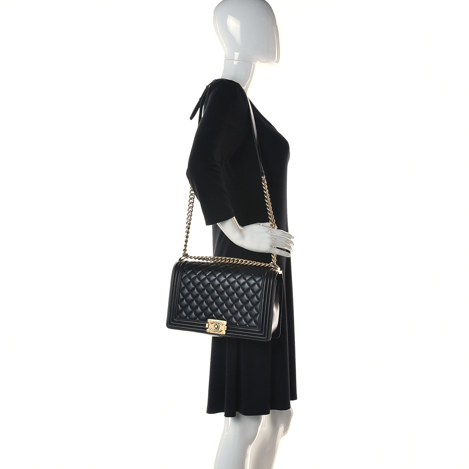 Chanel Caviar Quilted New Medium Boy Flap Black 2 of 12