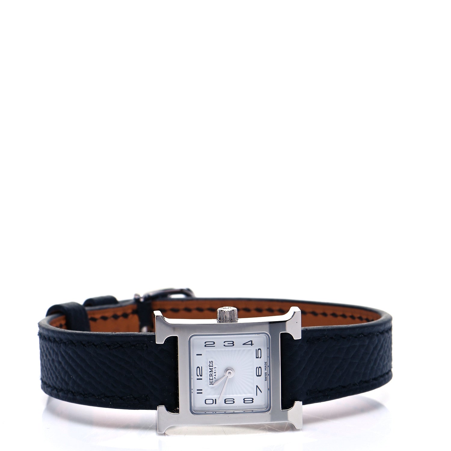 Hermes Stainless Steel Epsom 17.2mm Heure H Hour Quartz Watch Noir 2 of 6