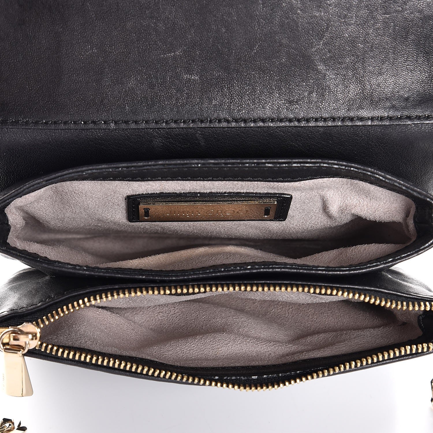 Jimmy Choo Lambskin Elaphe Zadie Flap Bag Black 5 of 7