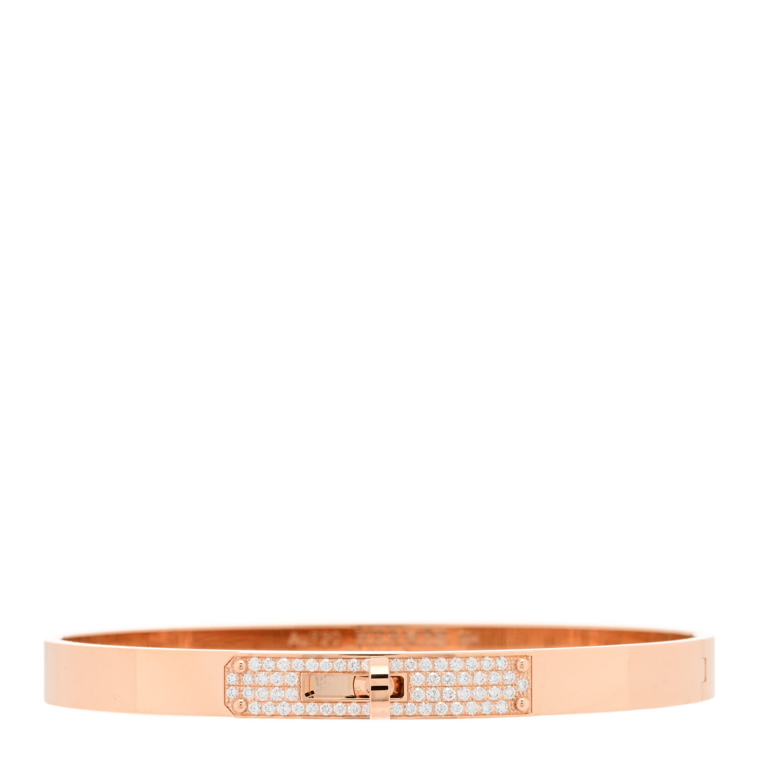 Hermes 18K Rose Gold Diamond PM Kelly Pave Bracelet SH 1 of 3