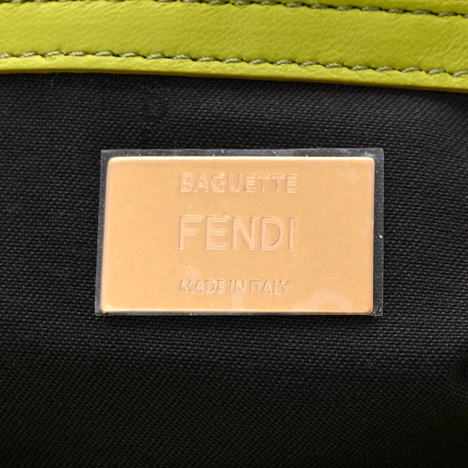 Fendi Nappa FF 1974 Embossed Baguette Wasabi 6 of 10