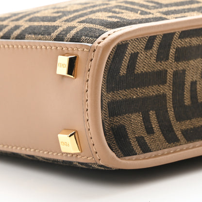 Fendi Fabric Jacquard Vitello King Plexiglass FF 1974 Mini Fendi Sunshine Shopper Tote Tobacco Moro Sand 10 of 10