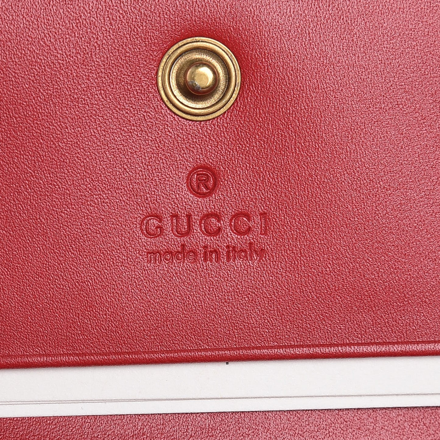Guccissima Cherries Card Case Wallet Hibiscus Red