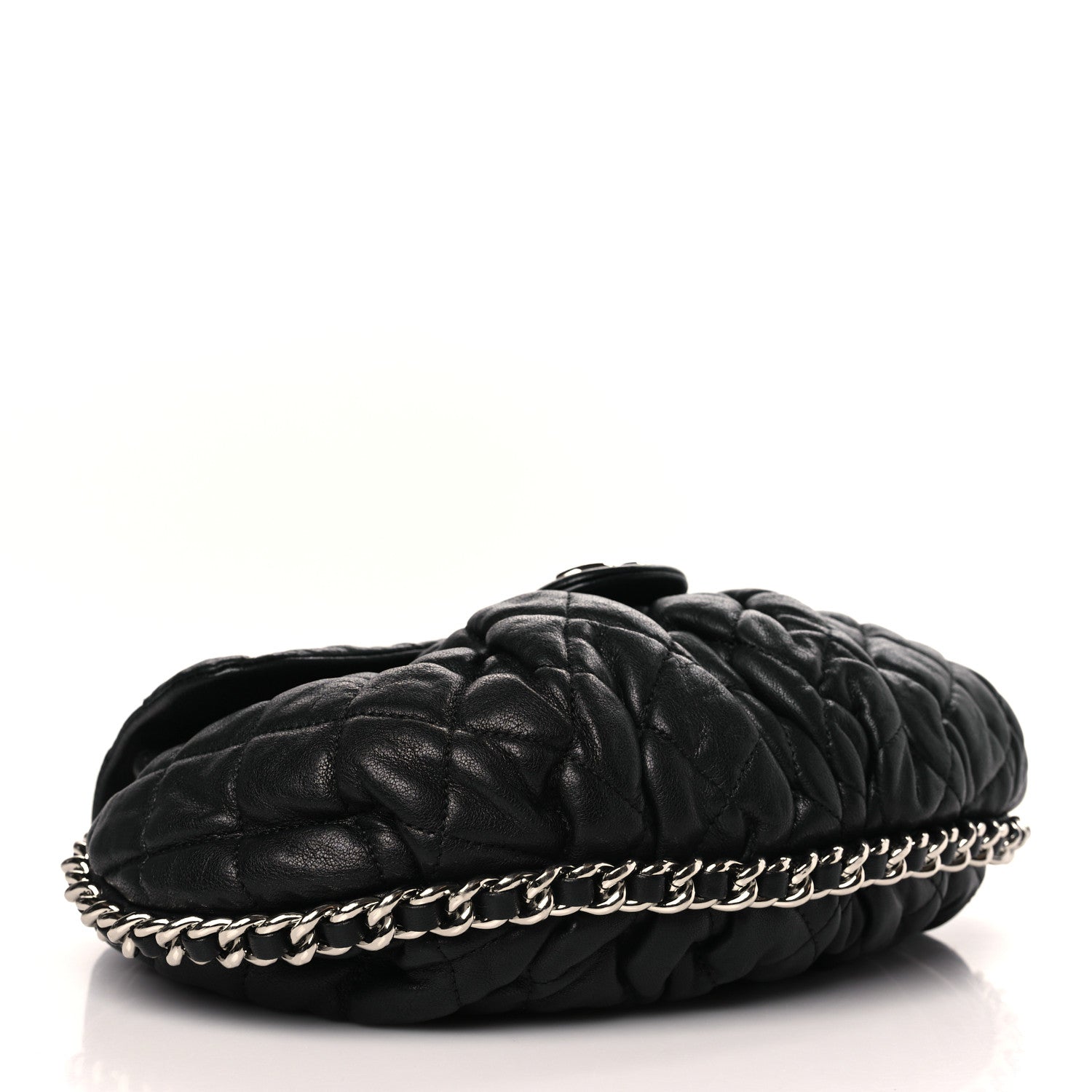 Chanel Washed Lambskin Quilted Chain Around Flap Black 4 of 10