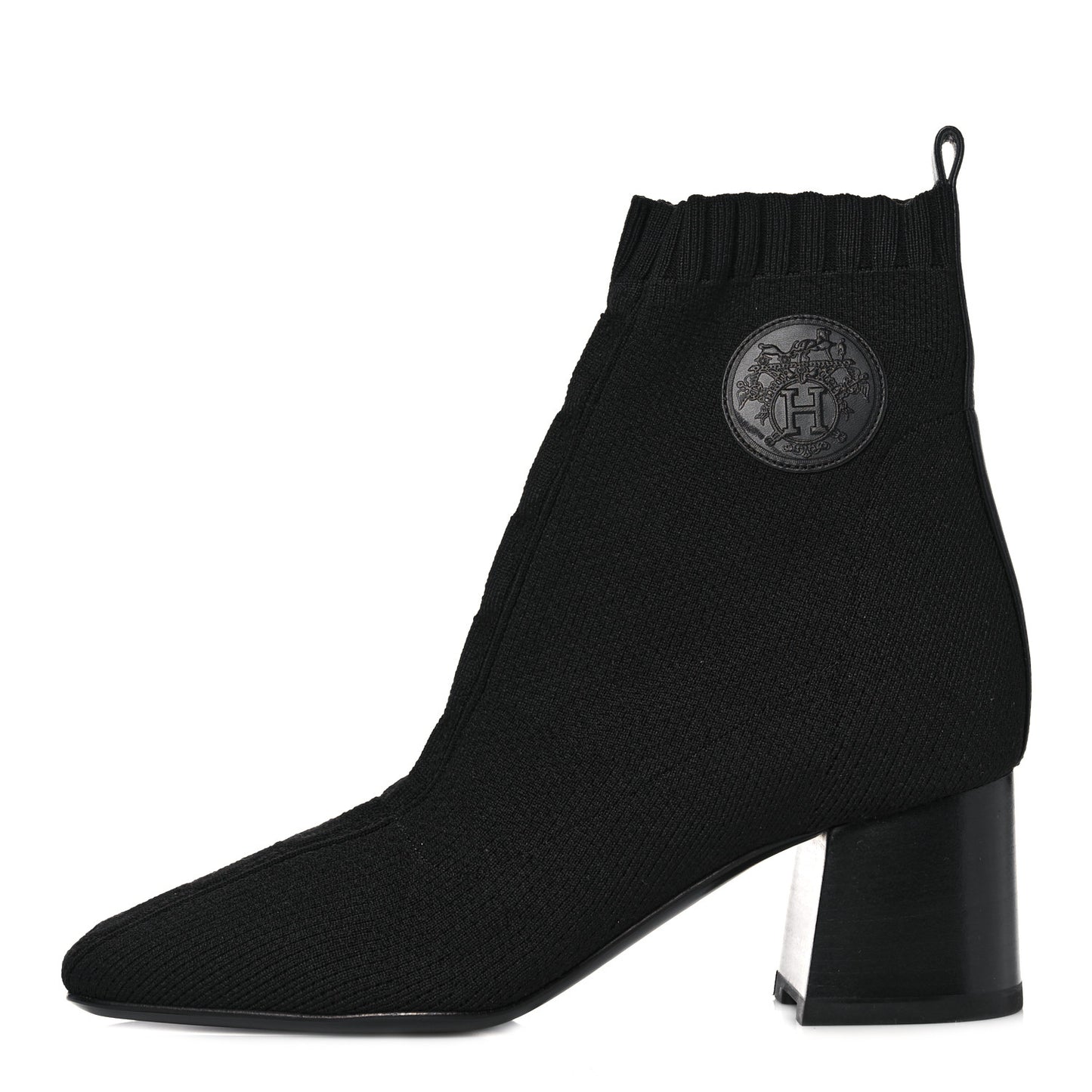 Knit Calfskin Volver Ankle Boots 37.5 Black