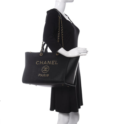 Chanel Caviar Medium Studded Deauville Tote Black 2 of 9