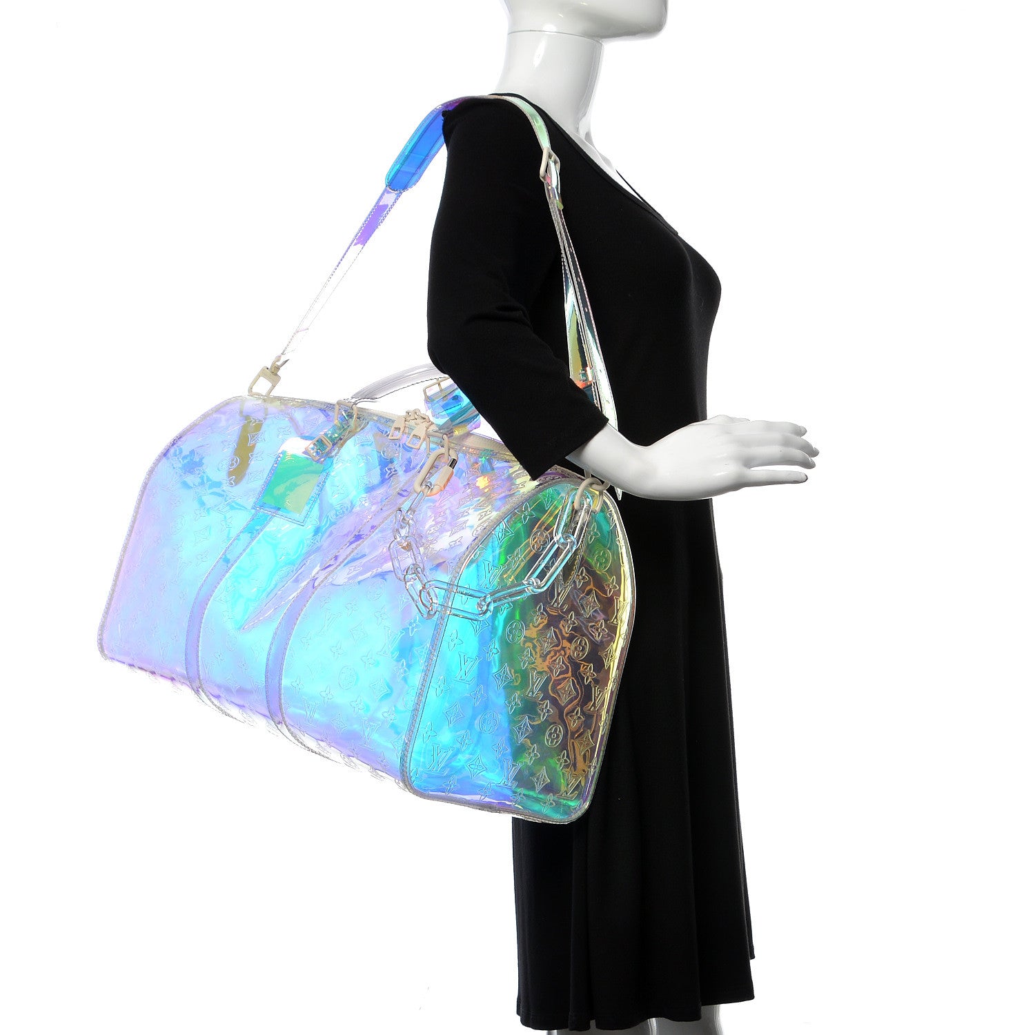 Louis Vuitton PVC Monogram Keepall Bandouliere 50 Iridescent Prism 2 of 8