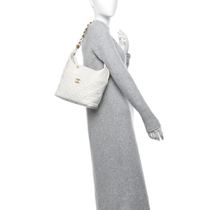 Chanel Calfskin Quilted Close To Me Hobo White 2 of 10